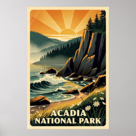 Akadia Nationalpark Retro  Poster