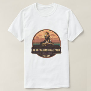 Akagera Nationalpark Rwanda Vintage Safari-märke T Shirt