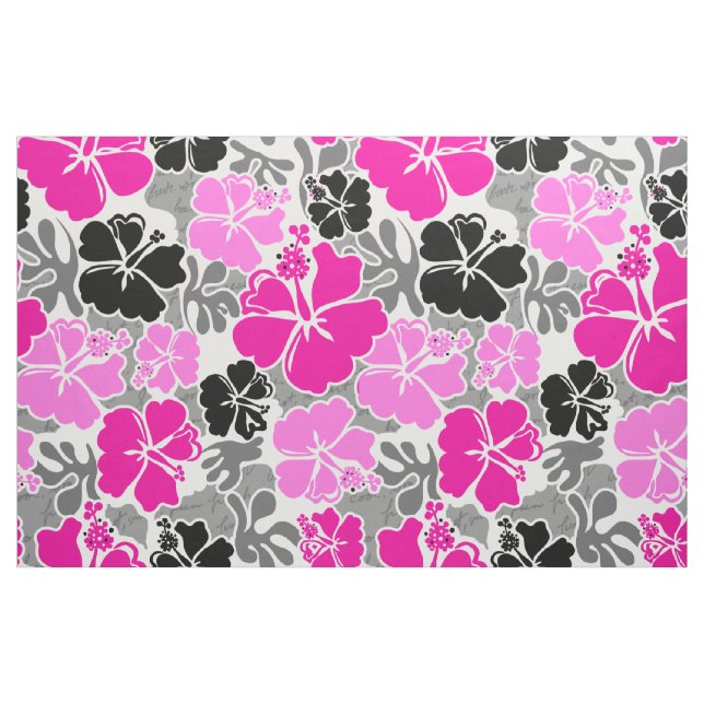 Akahai Hawaiian Hibiscus Tropical Blommigt Tyg (Fat Quarter)