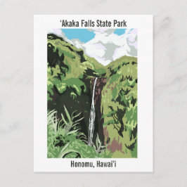 Akaka Falls Hawaii Vattenfall Tropisk Landskap Vykort