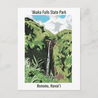 Akaka Falls Hawaii Vattenfall Tropisk Landskap Vykort