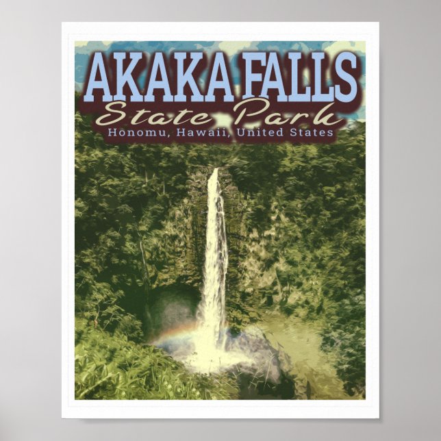 AKAKA FALLS STATE PARK - HONOMU HAWAII US POSTER (Framsidan)