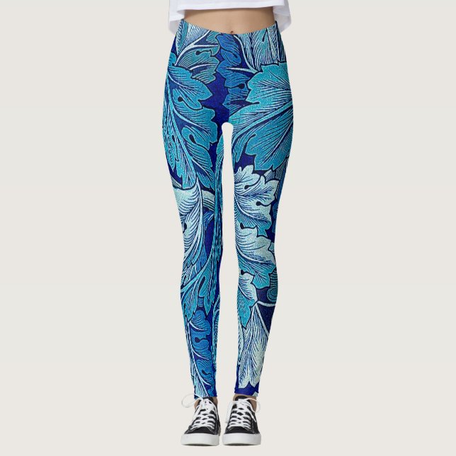 Akantus Blå, William Morris Leggings (Framsida)