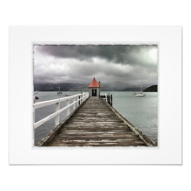 Akaroa Jetty Fototryck (Framsidan)