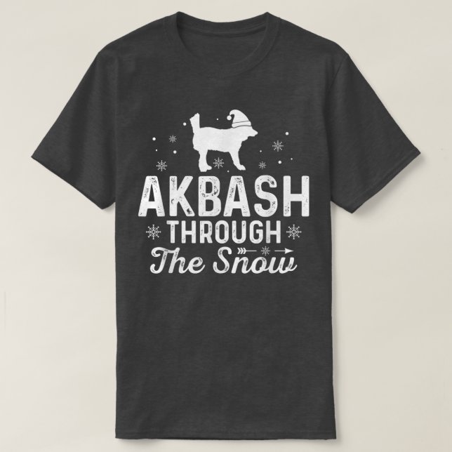 Akbash genom snö-nyårshelgen (nyår D) T Shirt (Design framsida)
