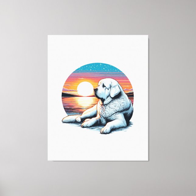 Akbash Watercolor Print Canvastryck (Framsida)