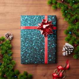Akblå glänsande falskt glitter gnistrar presentpapper