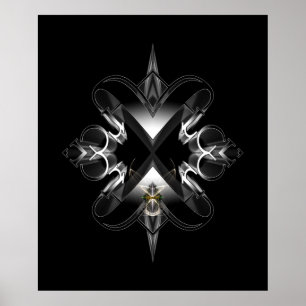 Akcenborde Emblem on Black by Xzendor 7 Poster
