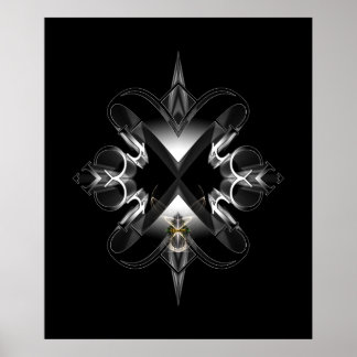 Akcenborde Emblem on Black by Xzendor 7 Poster