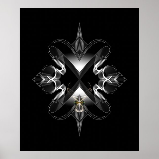 Akcenborde Emblem on Black by Xzendor 7 Poster (Framsidan)