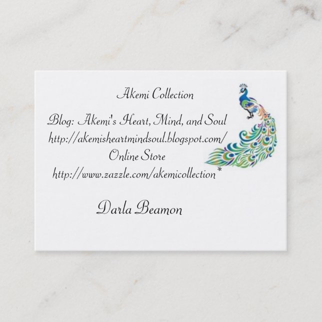 Akemi samlingsvisitkortar visitkort (Framsida)