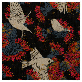 Akepa och Lehua Hawaiian mönster på Linen Tyg
