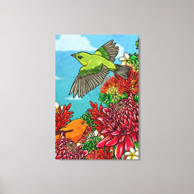 Akepa O'Hawaii 24x36 Large Canvas Art Print (Framsida)