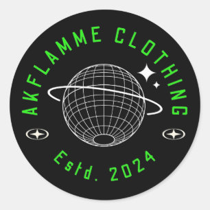 Akflamme.co Runt Klistermärke