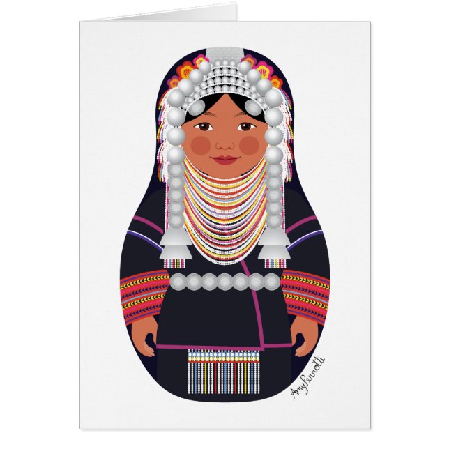 Akha of Thailand Matryoshka Card OBS Kort (Framsidan)