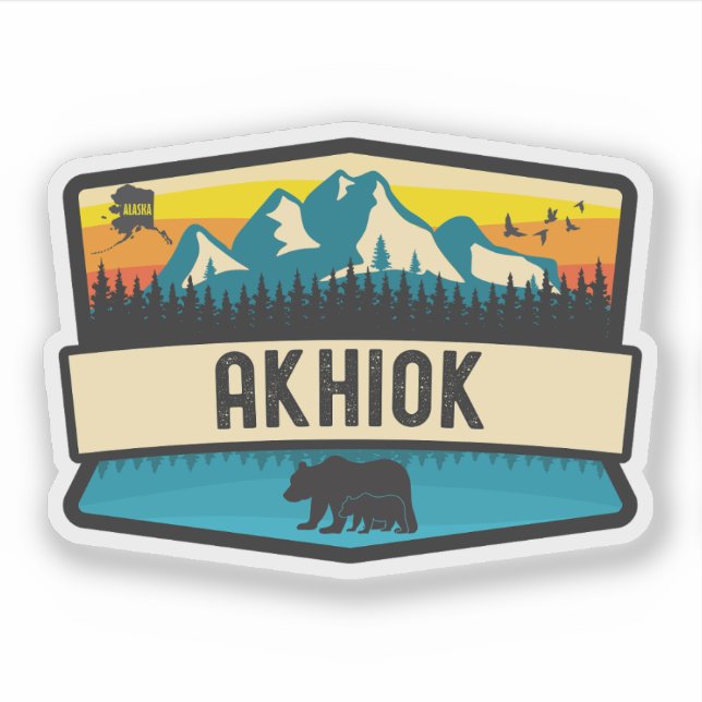 Akhiok, Alaska Klistermärken (Framsida)