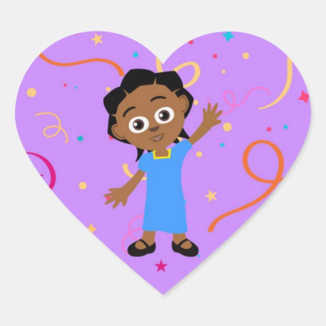 Akili Sticker Hjärtformat Klistermärke (Framsida)