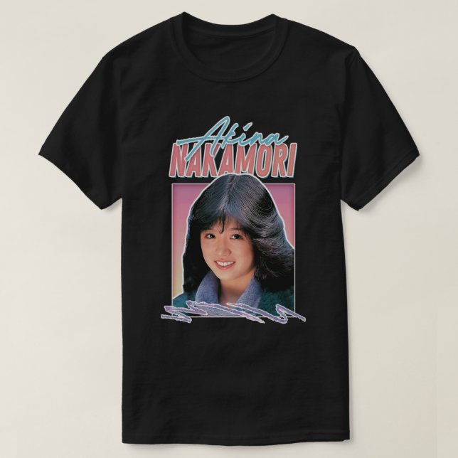 Akina Nakamori Retro Stil J Pop Music Fläkt Design T Shirt (Design framsida)
