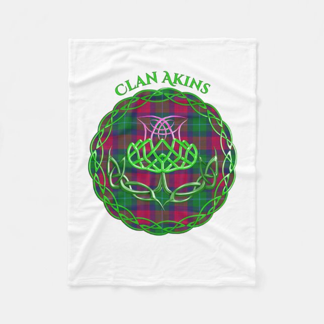 Akins Scottish Tartan Celtic Thistle Fleecefilt (Framsidan)