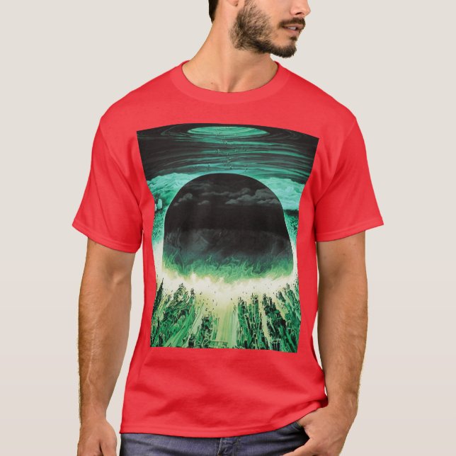 Akira cyberpunk city eplosion poster b1 green caes t shirt (Framsida)