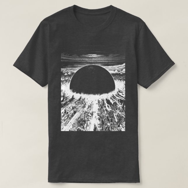 Akira Cyberpunk City Explosion T Shirt (Design framsida)