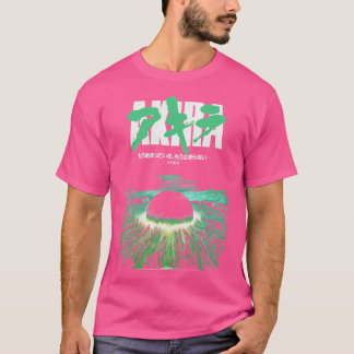 Akira Green Japanese Cyberpunk City Eplosion vinta T Shirt