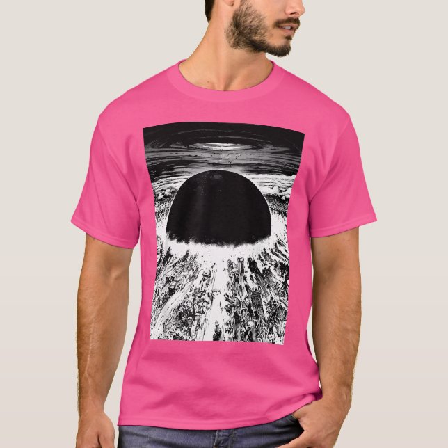 Akiras Cyberpunks City Explosion T Shirt (Framsida)