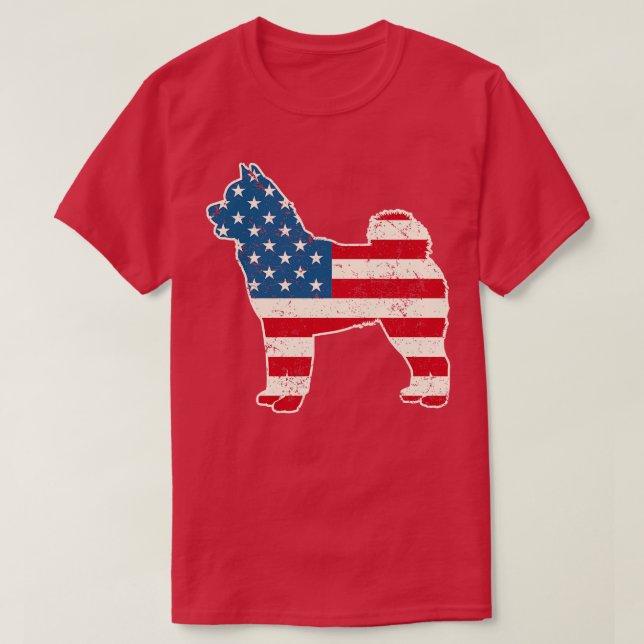 Akita American Flagga 4 juli för manar Women Boy T Shirt (Design framsida)