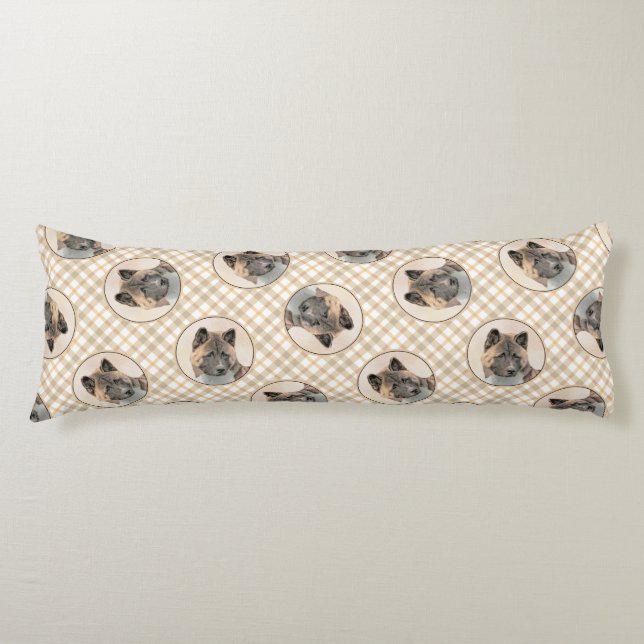 Akita American japansk Inu Sable Painting Hund Art Kroppskudde (Framsidan)