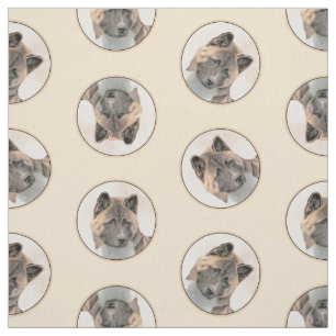 Akita American japansk Inu Sable Painting Hund Art Tyg