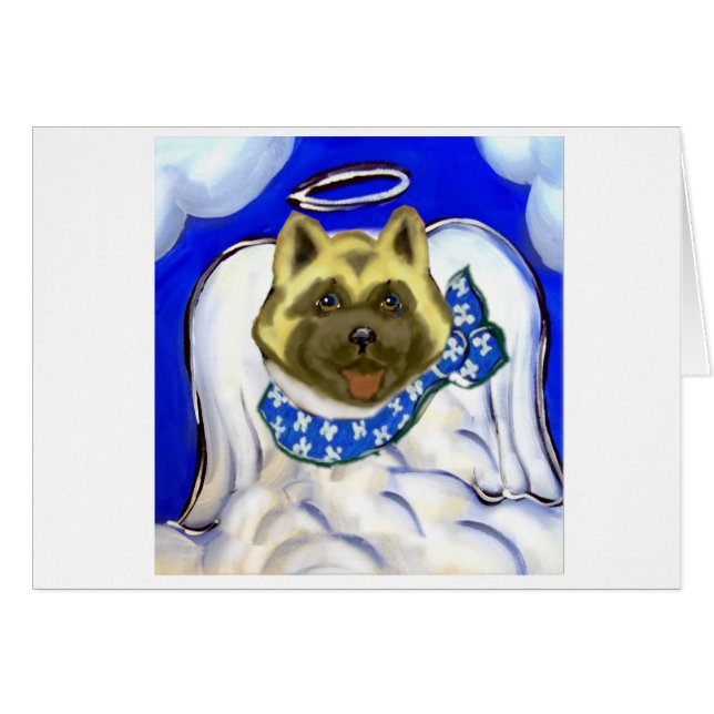 Akita angel hälsningskort (Framsidan Horizontal)
