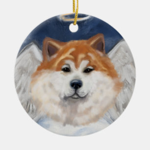 Akita Ängel Julgransprydnad Keramik