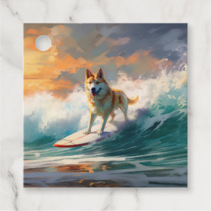 Akita Beach Surfing Painting Gåvor Etiketter