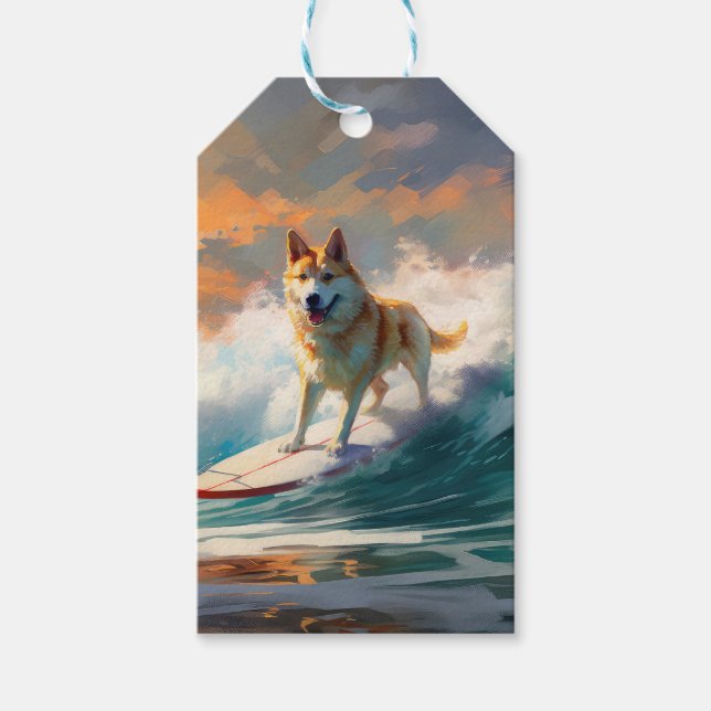 Akita Beach Surfing Painting Presentetikett (Framsidan)