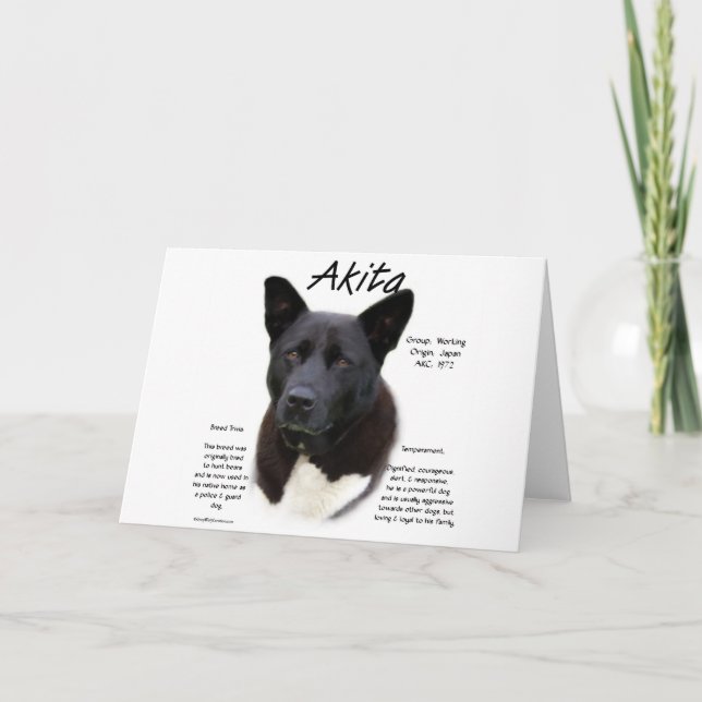 Akita (blk) historiedesign helgkort (Framsida)