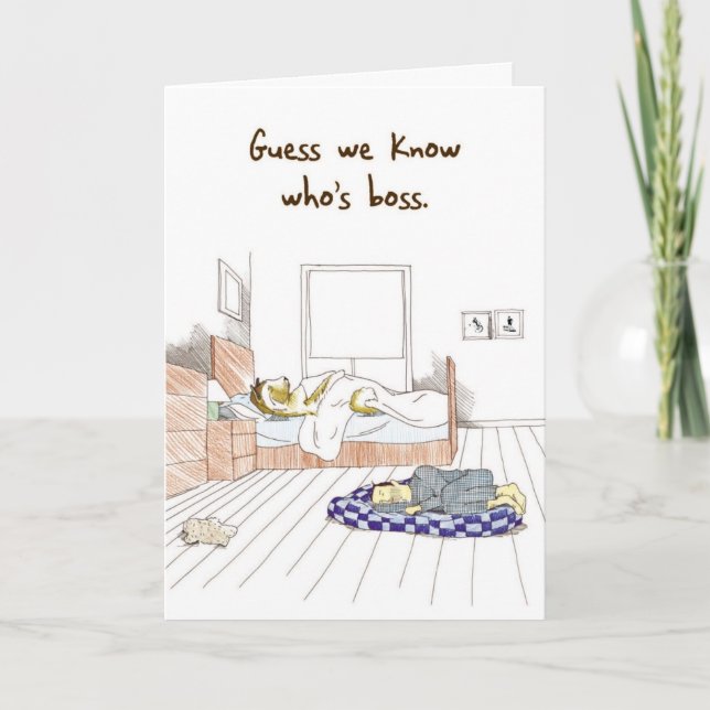 Akita Bossy Hund - Funny födelsedagskort Kort (Framsida)