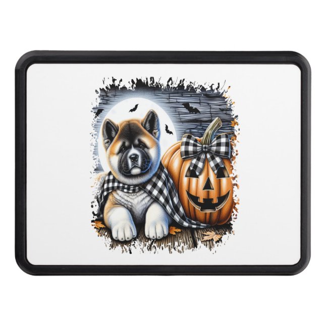 Akita Dog Halloween Square Dragkroksskydd (Framsidan)