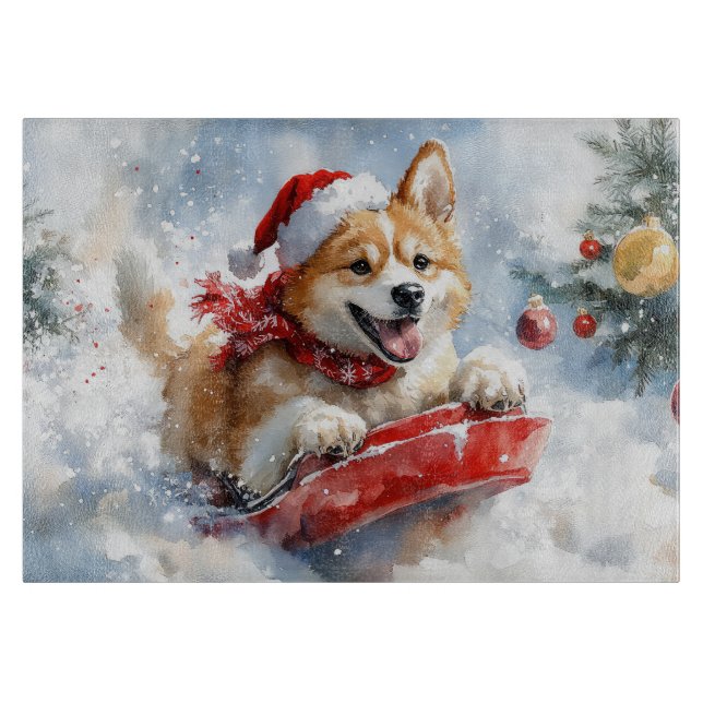 Akita Dog in Sledge Let it Snow Christmas (Framsidan)