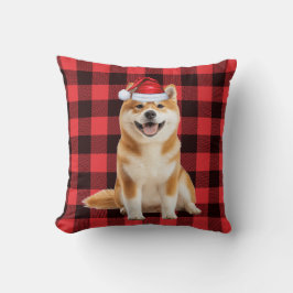 Akita Dog Red Buffalo Plaid Christmas Holiday Kudde