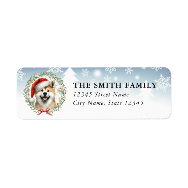 Akita Dog Return Address Labels Returadress Etikett (Framsidan)