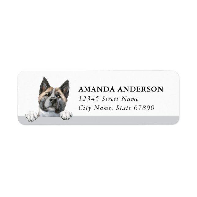 Akita Dog Return Address Labels Returadress Etikett (Framsidan)
