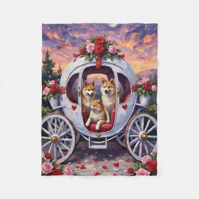 Akita Dog Valentine's Day Fleecefilt (Framsidan)