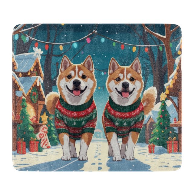 Akita Dogs Christmas Snow Holiday (Framsidan)