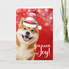 Akita eller Shiba Inu Hund frigör julen Helgkort