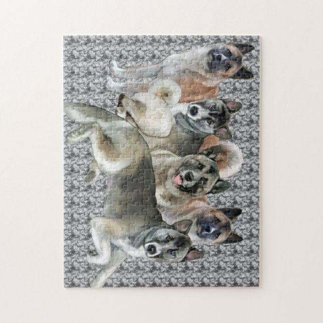Akita Family Group Puzzle Pussel (Vertikal)
