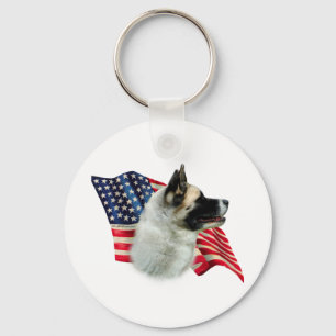 Akita Flagga Nyckelring