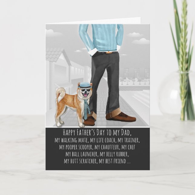 Akita från Hund Fars dag Kort (Framsida)