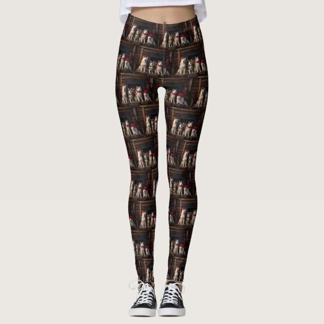 Akita från julgranen leggings (Framsida)