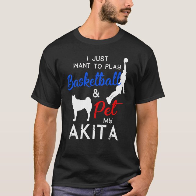 Akita Funny Basketball Hundägare Julafton T Shirt (Framsida)