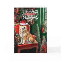 Akita God Jul Hund Naughty eller Nice